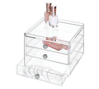 (TG. 16.5x18x12.5 cm) InterDesign Clarity Cassettiera Stretta a 3, 16.5x18x12.5