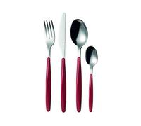 (TG. 16.8 x 7.5 x h25.5 cm) Guzzini Set 24 Posate My Fusion, Rosso, 16.8 x 7.5 x