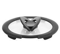 (TG. 16 cm) Lagostina Ingenio Induction Coperchio in Vetro, Nero/Trasparente, 16