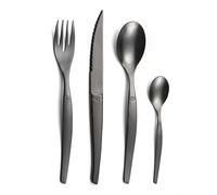 (TG. 16 couverts de table) Lou Laguiole Jet Servizio posate 16 pezzi Nero opaco