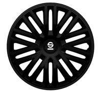 (TG. 16 pollici) Sparco Set Copricerchi 4 Pezzi Bergamo 16 Pollici Nero - NUOVO