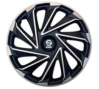(TG. 16") Sparco Set Copricerchi 4 Pezzi Varese 16 Pollici Argento/Nero - NUOVO
