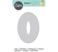 (TG. 16 x 1 x 25 cm) Sizzix Framelits Fustelle Set di 7 Pezzi, Ovali - NUOVO