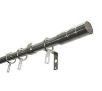 (TG. 160 cm) Gardinia Kit per bastoni per Tende, Binario Singolo, Cilindro, Kit