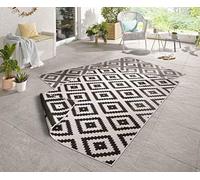 (TG. 160 x 230 cm) Bougari In- & Outdoor - Tappeto double-face Malta nero crema,