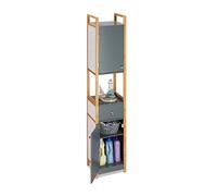 (TG. 165 x 31,5 x 29 cm) relaxdays, grigio Mobile Alto Colonna da Bagno,Scaffale