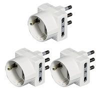 (TG. 16A, Pacco da 3) BTicino S3611D Adattatore Tris con Spina, 2P+T, 16A per 1