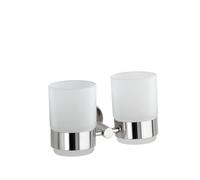 (TG. 17.5 x 9.5 x 9 cm) Wenko 20210100 Bicchiere portaspazzolini con supporto Du