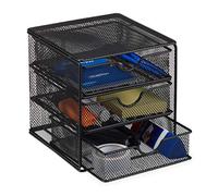 (TG. 17 x 16 x 17 cm) Relaxdays 10022485_46 Box Portaoggetti da Scrivania, con C