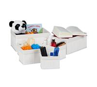 (TG. 17 x 35 x 25 cm) Relaxdays Cestini Portaoggetti in Set da 6, Fodera in Tess