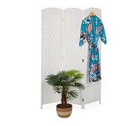 (TG. 170 x 120 cm) Relaxdays Paravento a 3 Pannelli, Divisore Pieghevole in Legn