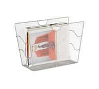 (TG. 17x39x27 cm) Relaxdays 10022510_55 Portariviste Mesh Cesto Portadepliant da