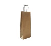 (TG. 18+8,5x39) Carte Dozio - Portabottiglie in Sealing, color Avana, maniglia r