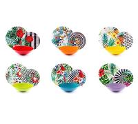 (TG. 18 Pezzi) Excelsa Tropical Chic Servizio Piatti 18 Pezzi, Porcellana, Multi