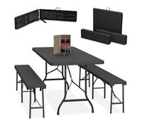 (TG. 180 cm) Relaxdays Tavolo da Birreria con Panche, Set da Giardino, Panchine