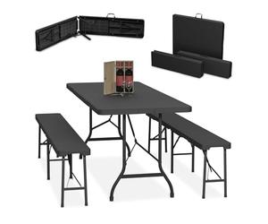 (TG. 180 cm) Relaxdays Tavolo da Birreria con Panche, Set da Giardino, Panchine