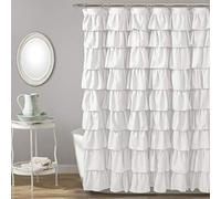 (TG. 182.9L x 182.9A cm (1 Pannelli)) Lush Décor 19211 Ruffle Tenda da Doccia W