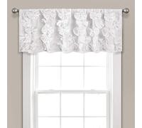 (TG. 18L Valance) Lush Decor Valance Textured Bow Tie Window Kitchen Curtain (Si