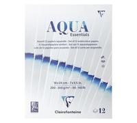 (TG. 18x24 cm) Clairefontaine 976098C Blocco Collato Aqua Essential 18x24 cm - A