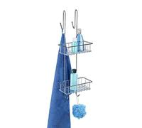 (TG. 19.0x24.5x69.0 cm) WENKO Portaoggetti da bagnoa 2 piani Aldo acciaio inossi