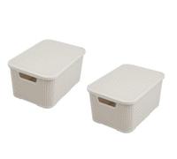 (TG. 19 l) BranQ - Home essential Confezione da 2 cestini in plastica PP Crema 1