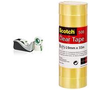 (TG. 19 mm x 33 m) Scotch Dispenser e Nastro Adesivo Magic, 4 Rotoli di Nastro A