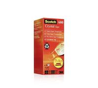 (TG. 19 mm x 33 mm) Scotch Crystal Clear Nastro Adesivo 3M, Trasparente, 19 mm x