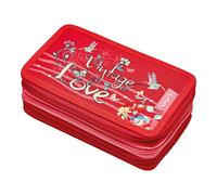 (TG. 19 x 11.5 x 7 cm) Herlitz - TriCase Vintage Love astuccio per la scuola a 3