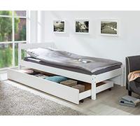 (TG. 199 x 94 x 22 cm) Inter Link Umea Estraibile, Legno, Bianco, 199 x 94 x 22