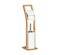 (TG. 19x10x75 cm) Relaxdays Set da Accessori per WC, Piantana Portarotolo Porta