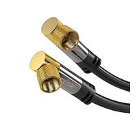 (TG. 1m 2x 90°) KabelDirekt 1m Cavo SAT/TV, (Connettore F Gomito a 90° su Spin