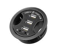 (TG. 1x) Goobay 93894 3 Porte USB 2.0 HUB ad Alta Velocit In-Desk + Audio - NUO