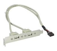 (TG. 1x) InLine 19745 Staffa Pci, 2 Porta USB 2.0 Esterne, Nero - NUOVO