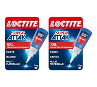 (TG. 1x20 g (Confezione da 2)) Loctite Super Attak XXL 20g, Colla liquida traspa