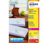 (TG. 2.100 Stück, 63,5 x 38,1 mm) Etichette in carta riciclata bianca per buste