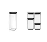 (TG. 2.5 l / 2 x 0.7 l + 2 x 1.6 l) Brabantia Tasty+ Barattolo, Plastica, Dark G