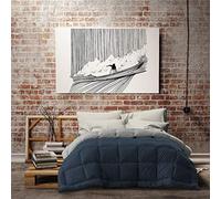 (TG. 2 POSTI) Trapunta invernale Atlanta, blu scuro/grigio chiaro, 2 Posti - NUO