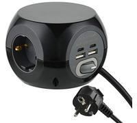 (TG. 2 USB + 2 Type C) Electraline 62080 Ciabatta elettrica a 3 Prese con 4 17 W