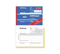 (TG. 2 x 40 Blatt) Herlitz, 886606, blocchetto per ricevute, formato A6, 50 fogl