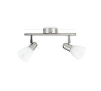 (TG. 2 x 40 W) Philips Lighting Burlap Lampada Faretti 2 Luci Orientabili, Nicke