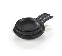 (TG. 20-24-28 Cm) Moneta Etnea Set 3 Padelle, Standard, Nero, 20 - 24 - 28 cm -