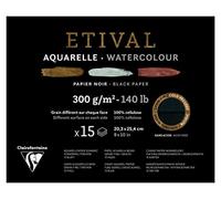(TG. 20.3x25.4) CLAIREFONTAINE 975322C Bl. col. 1 lato ETIVAL AQUARELLE NOIR 20.