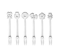 (TG. 20) Guzzini Aperitivo Love Set 6 Forchettine, Stainless Steel 18/12, Argent
