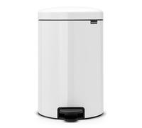 (TG. 20 Litri) Brabantia Pedal Bin Newicon Pattumiera, Acciaio, Bianco, 20 Litri