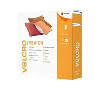 (TG. 20 mm x 25 m) VELCRO Brand Dischetti riapribili da cucire 20mm x 25m Bianco