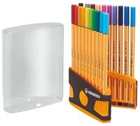 STABILO point 88 - Fineliner - Colorparade - antracite/arancio - Astuccio da 20 - Colori assortiti
