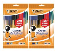 (TG. 20 unit (Confezione da 2)) BIC Crystal Original - Penna a sfera con punta