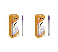 (TG. 20 unit (Confezione da 2)) BIC Penne a Sfera Multicolore Cristal Fun, Colo
