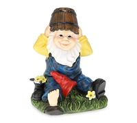 (TG. 20 x 14,5 x 11,5 cm) Relaxdays Gnomo da Giardino, con Botte, Statua Resiste