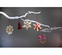 (TG. 20 x 20 x 2.6 cm) Heitmann Deco Weihnachstbaum-Schmuck - Stroh-Anhänger 25